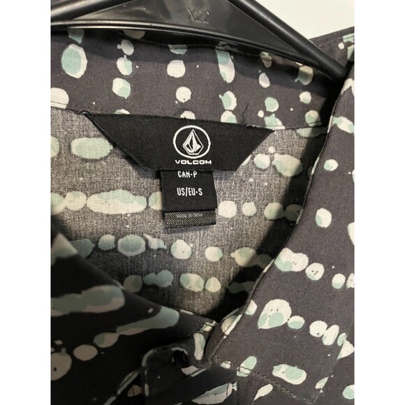 Volcom Shirt Mens Small Gray Tremble Geometric Short Sleeve Button Up Casual NEW - Picture 3 of 9
